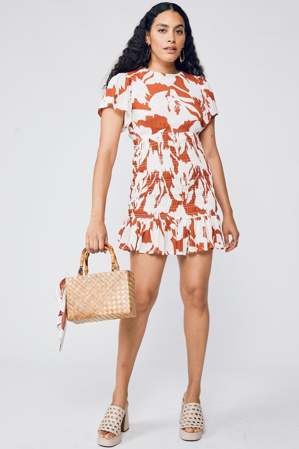 Shay Mini Dress - Sunset Dream Rooibos by Rue Stiic - in XS | SWAACE