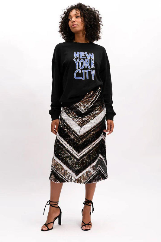 Zana Sequin Skirt - Silver Lines by We Are The Others - in 1/XS | SWAACE