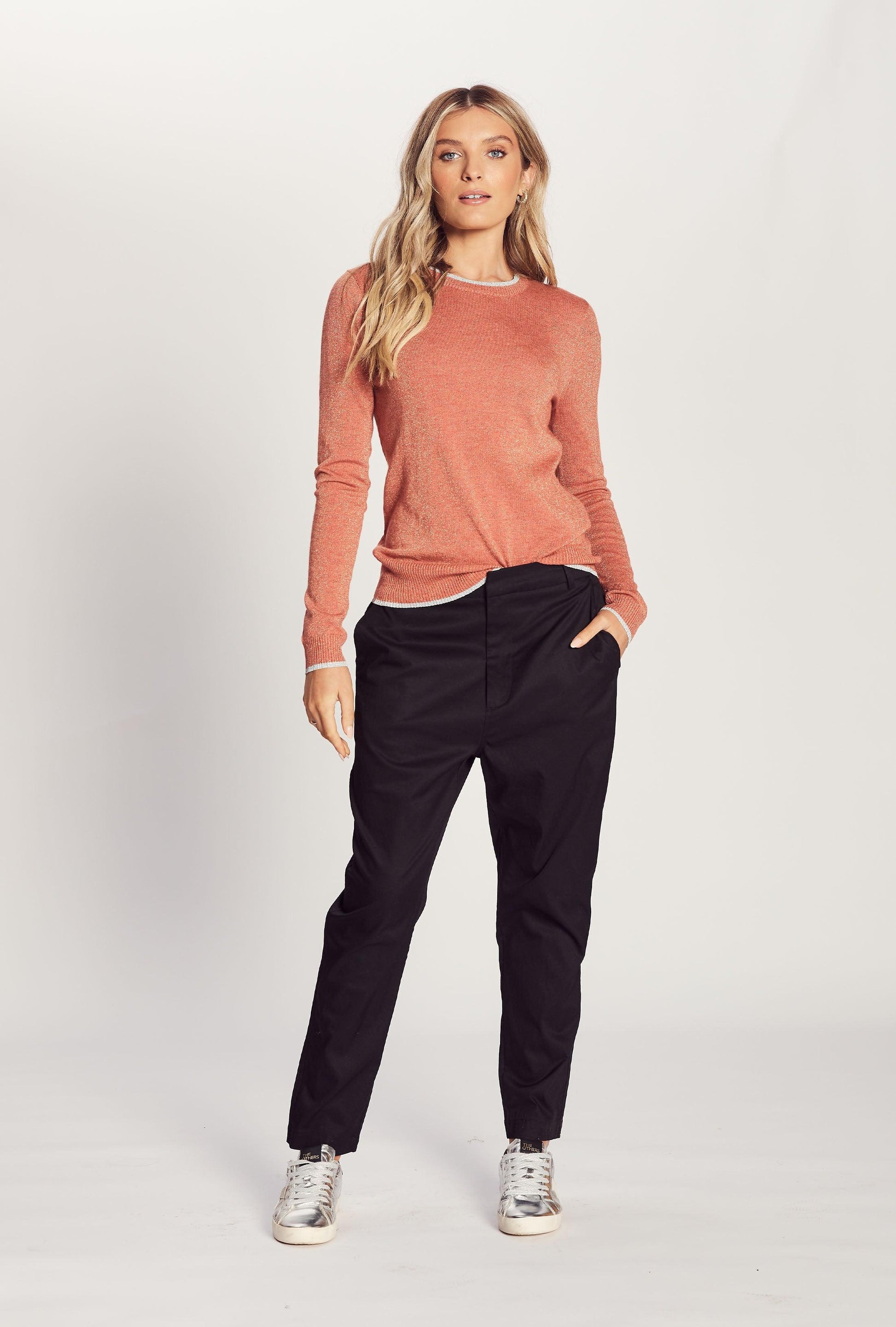 The Lurex Long Sleeve Knit- Peach Lurex by We Are The Others - in XS | SWAACE